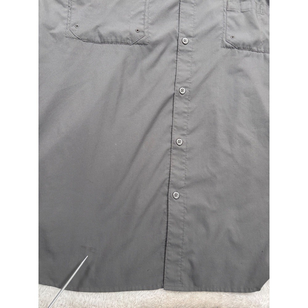 Columbia Tamiami II PFG Button Shirt Men 4X Gray Short Sleeve Fishing Vented UPF - Picture 6 of 12